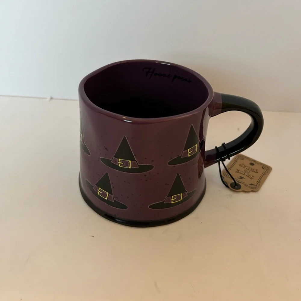 Global Design HOCUS POCUS Witch Hats Lg Ceramic Coffee‎ Mug Tea Cup Purple Black